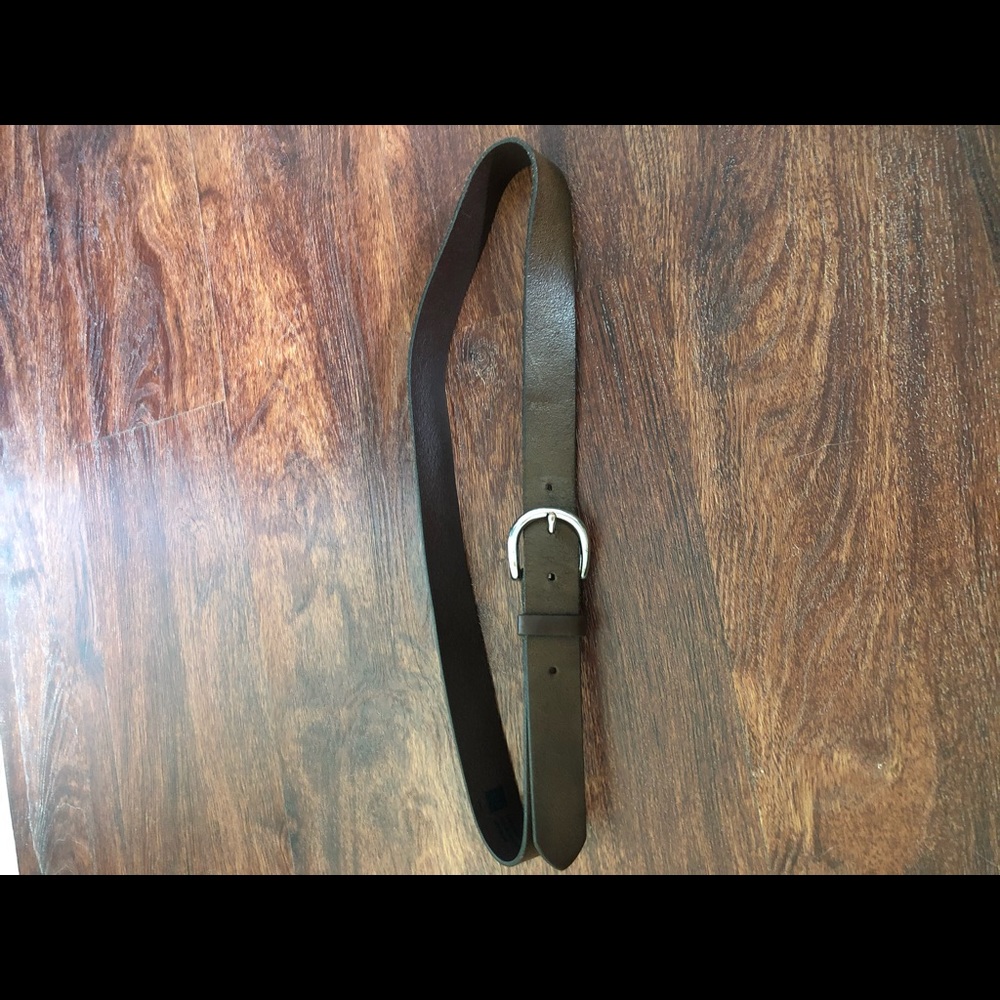Brown belt with silver buckle